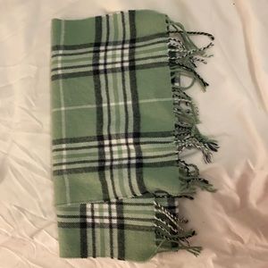 Green Plaid Scarf with Tassles